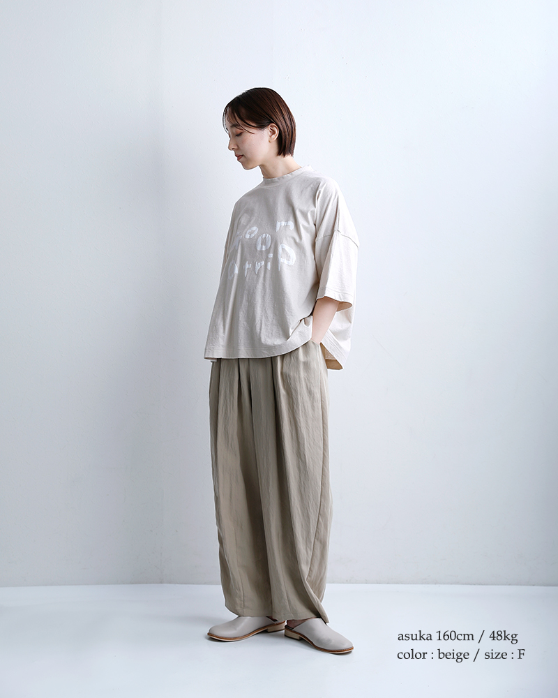 tumuguコットン ラフィ天竺 プリント Tシャツ tc26103