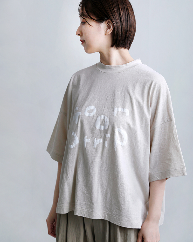 tumuguコットン ラフィ天竺 プリント Tシャツ tc26103