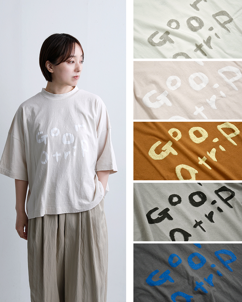 tumuguコットン ラフィ天竺 プリント Tシャツ tc26103