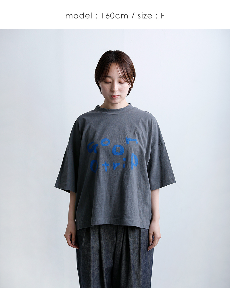 tumuguコットン ラフィ天竺 プリント Tシャツ tc26103