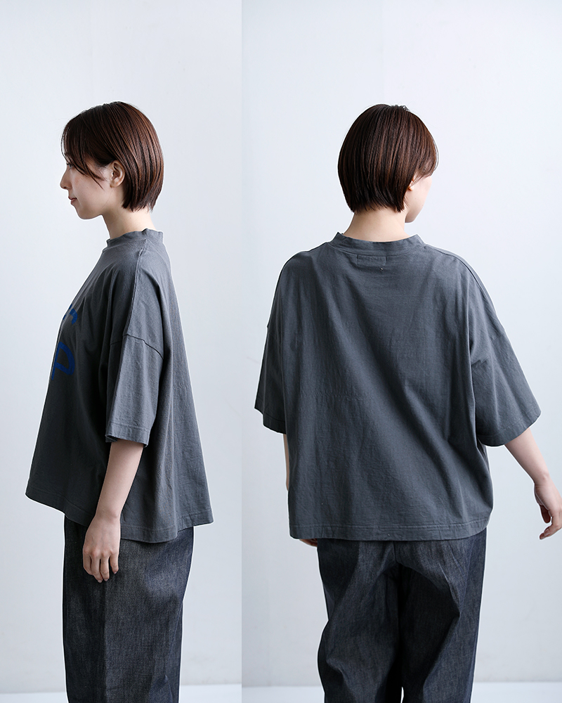 tumuguコットン ラフィ天竺 プリント Tシャツ tc26103