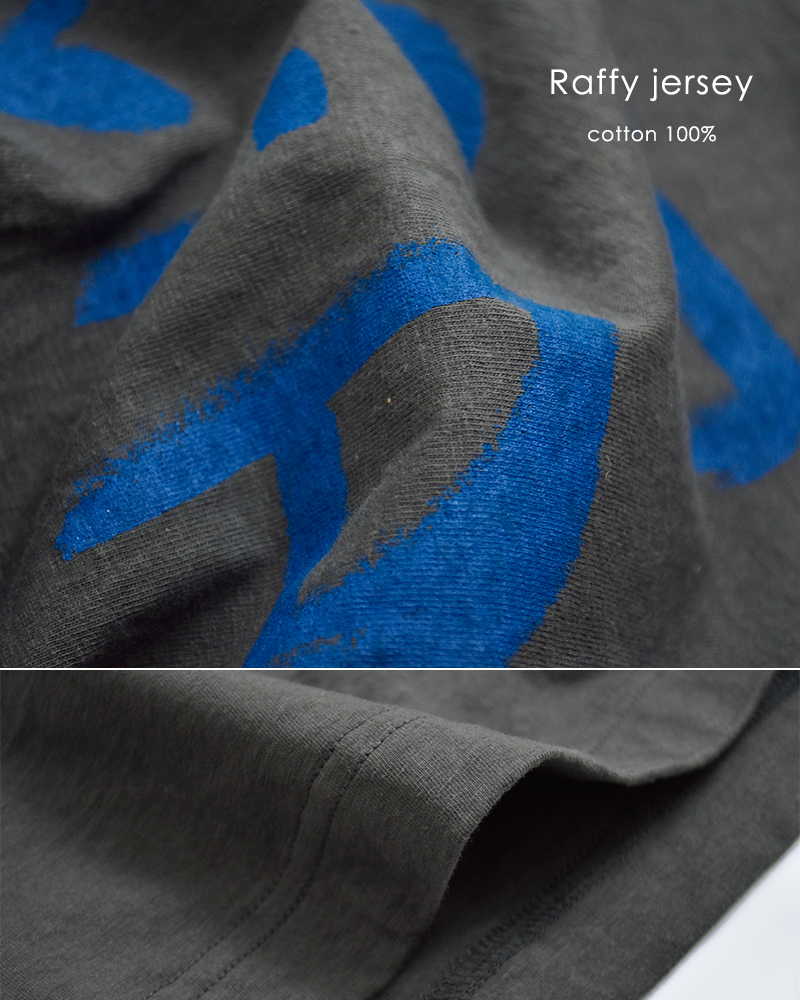 tumuguコットン ラフィ天竺 プリント Tシャツ tc26103