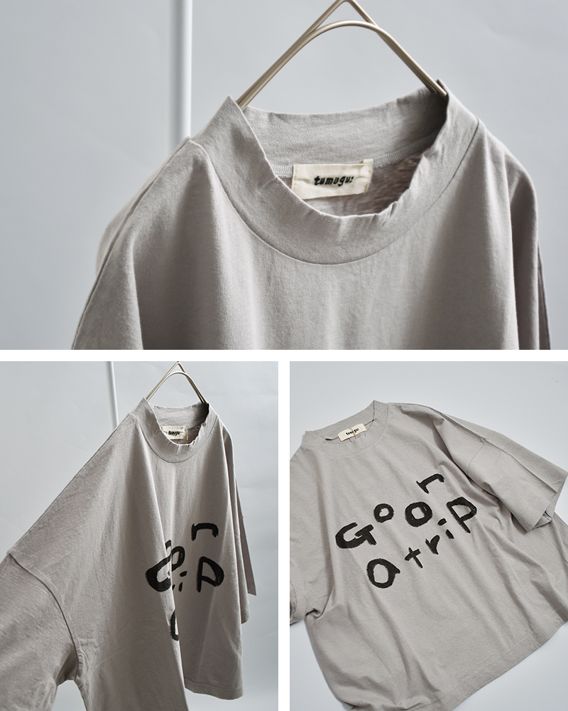 tumuguコットン ラフィ天竺 プリント Tシャツ tc26103