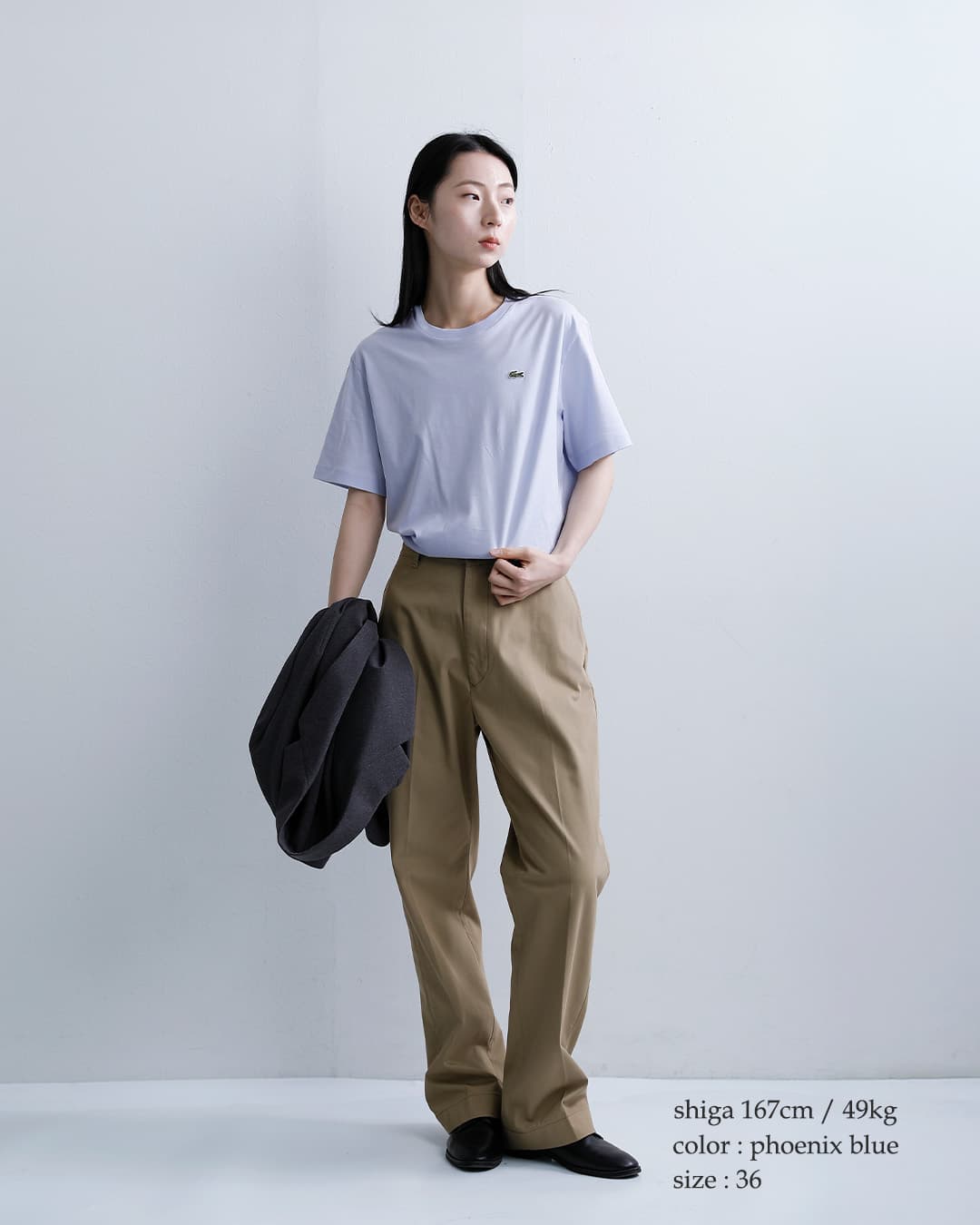 LACOSTEコットン クルーネック 半袖Tシャツ tf7215