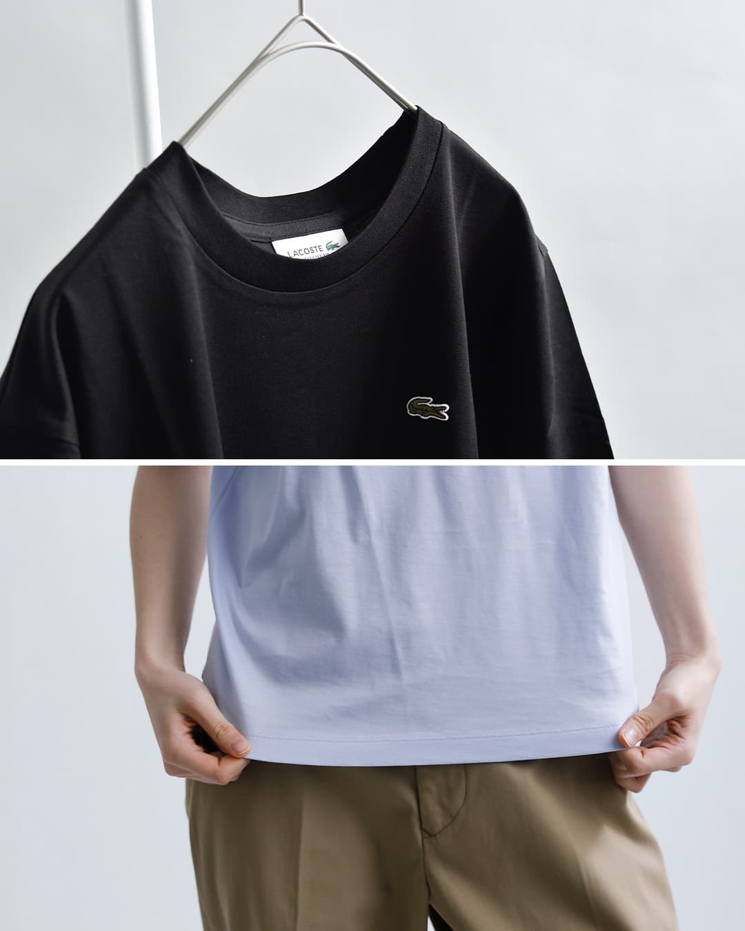 LACOSTEコットン クルーネック 半袖Tシャツ tf7215