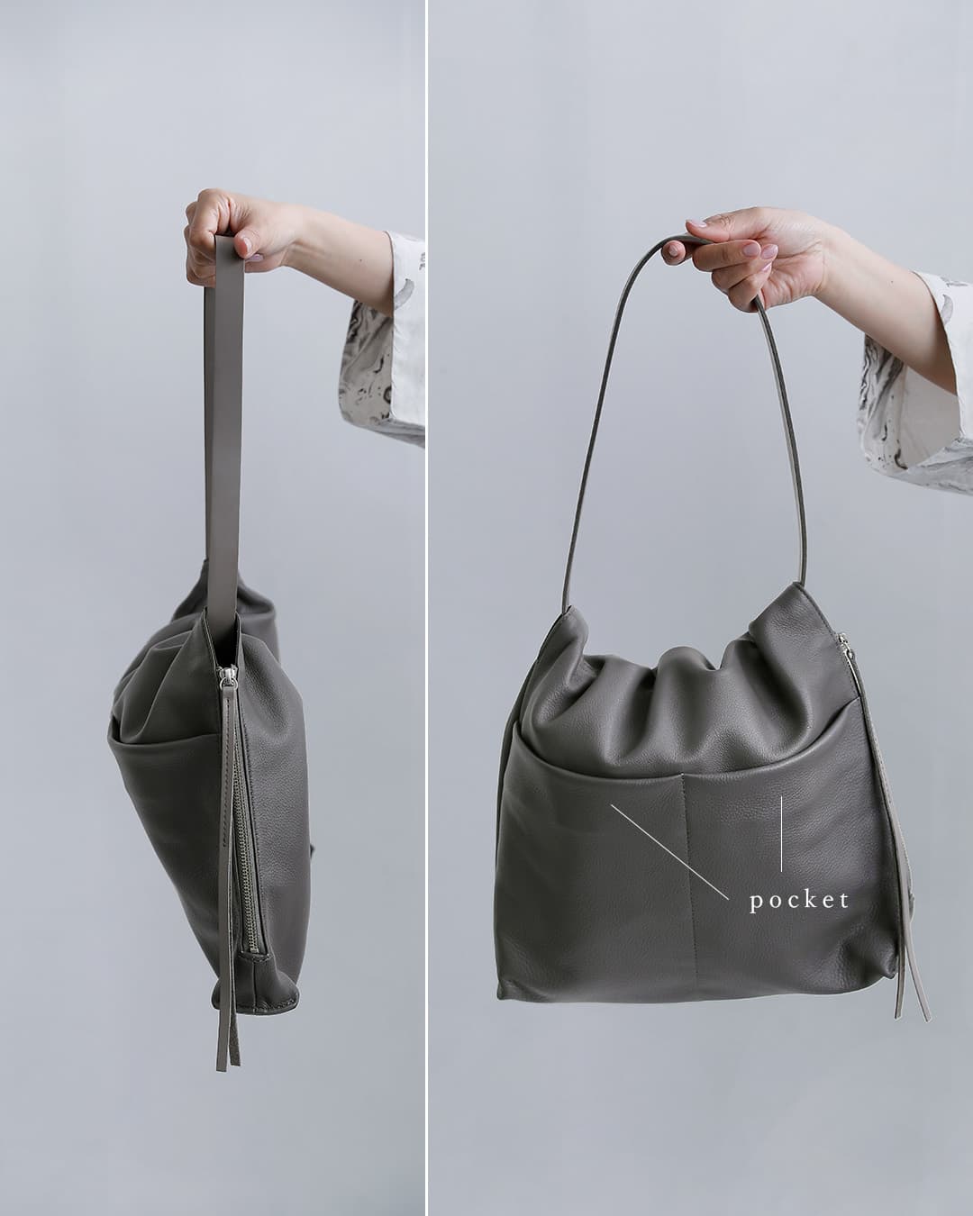 POMTATAカウレザー 巾着 変形トートバッグ TIO MA TOTE tio-ma-tote