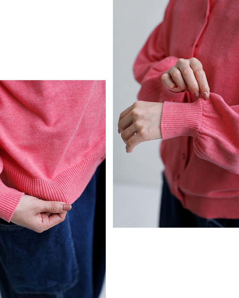 tumugu(ツムグ)ウォッシャブルコットンランダムリブニットカーディガンtk20102c