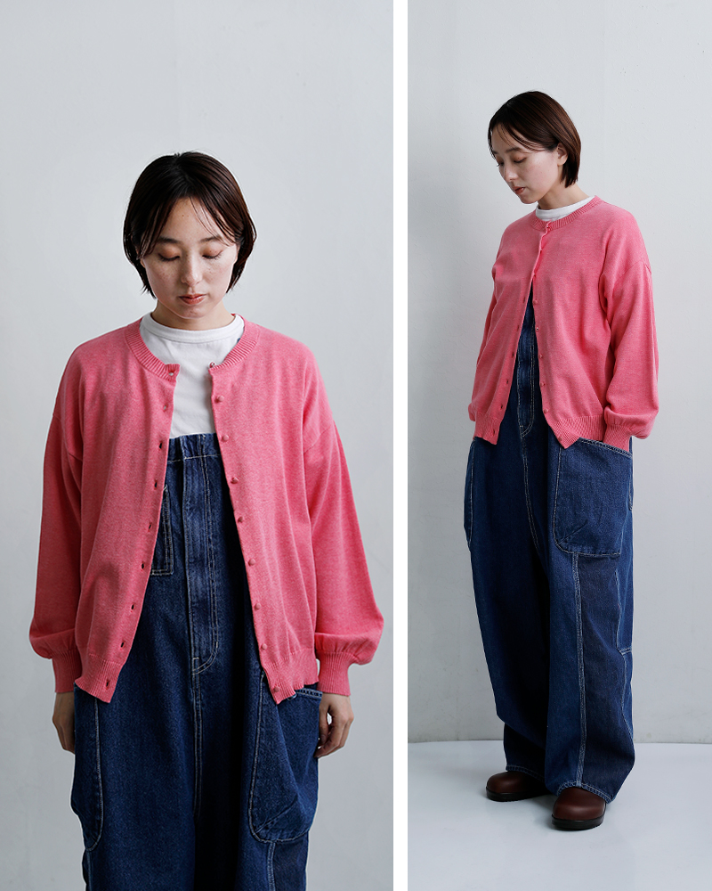 tumugu(ツムグ)ウォッシャブルコットンランダムリブニットカーディガンtk20102c