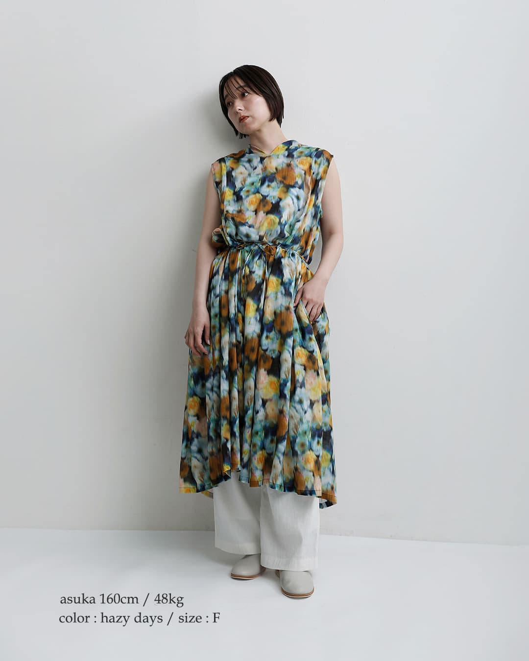the last flower of the afternoon���o�e�B�v�����g �X���[�u���X A���C�� �����s�[�X Sleeveless A-line dress tlf-226-op001-lpl
