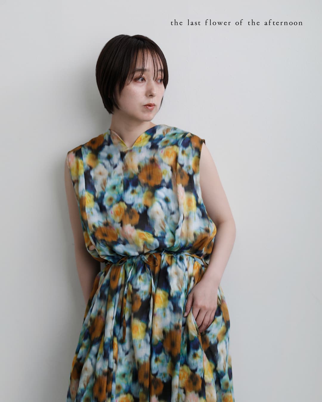 the last flower of the afternoon���o�e�B�v�����g �X���[�u���X A���C�� �����s�[�X Sleeveless A-line dress tlf-226-op001-lpl