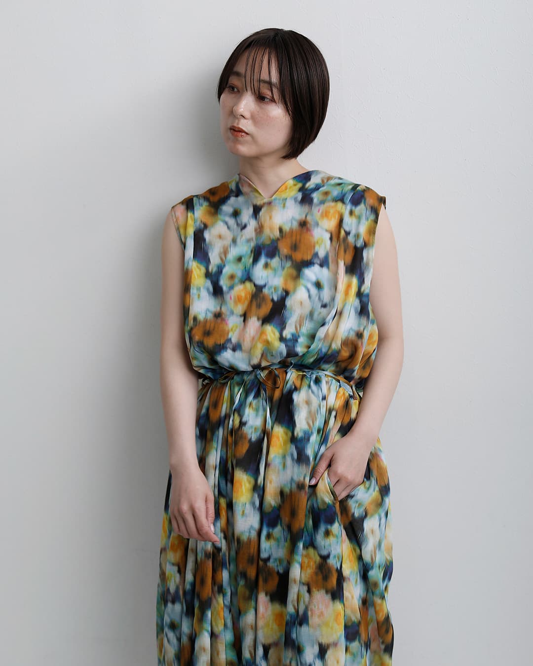 the last flower of the afternoon���o�e�B�v�����g �X���[�u���X A���C�� �����s�[�X Sleeveless A-line dress tlf-226-op001-lpl