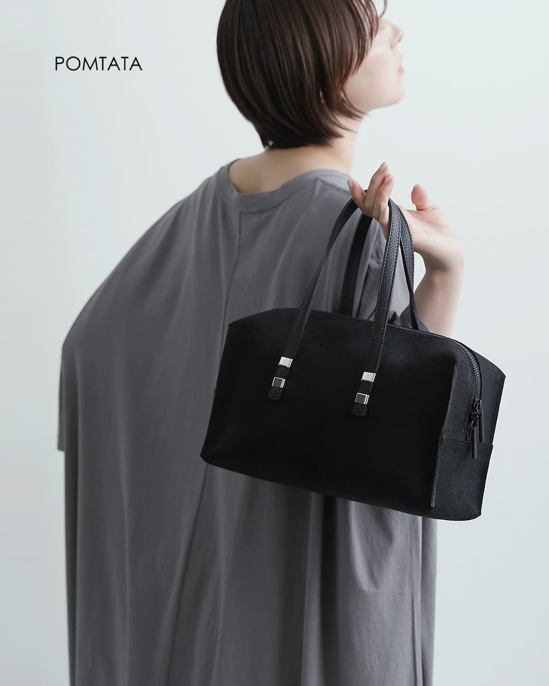 POMTATAカウレザースエード スクエア ボストンバッグ TOGO BOSTON BAG togo-boston