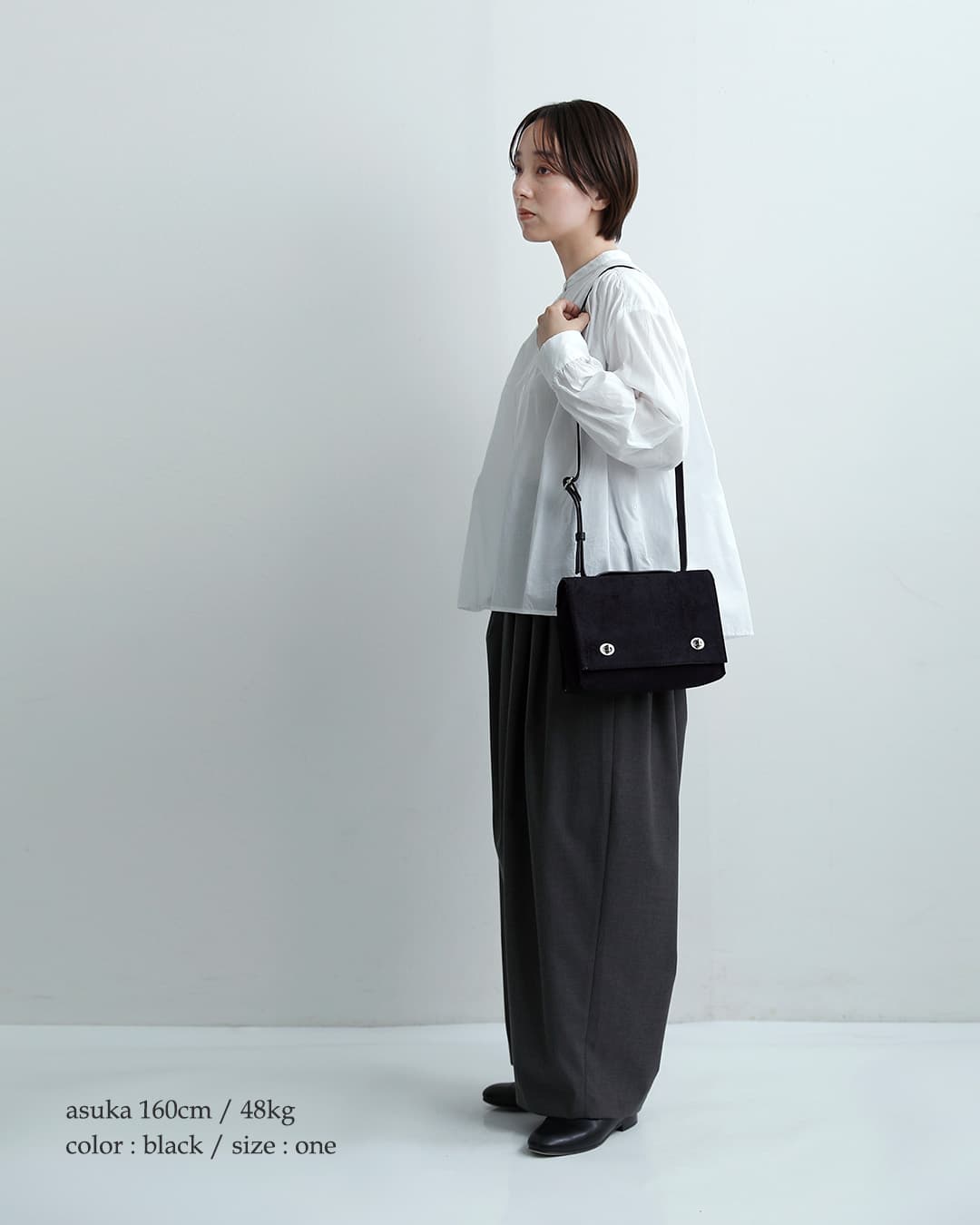 POMTATAカウレザースエード スクエア フラップショルダーバッグ TOGO SHOULDER BAG
