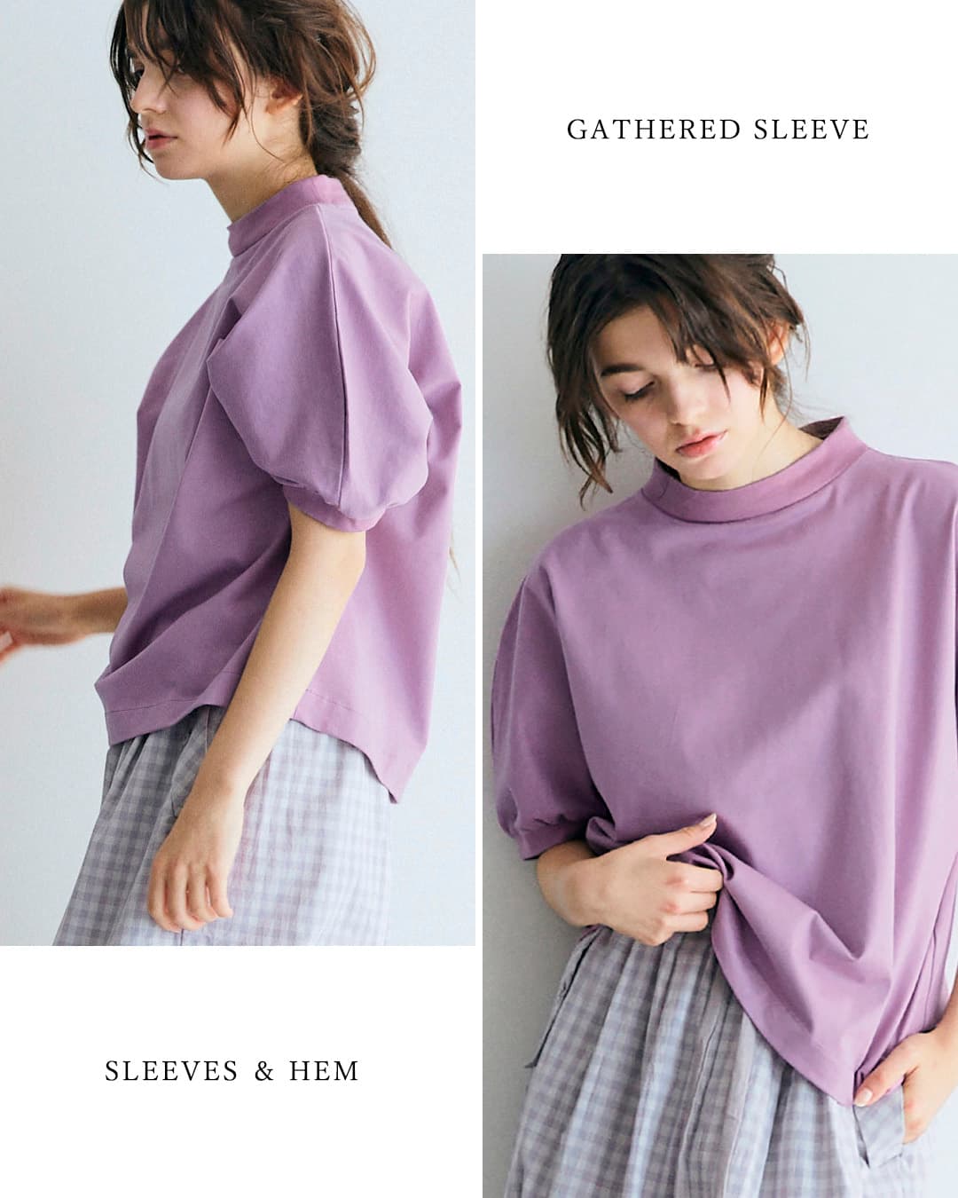 MAGALIコットン天竺 ギャザースリーブ カットソー tp19