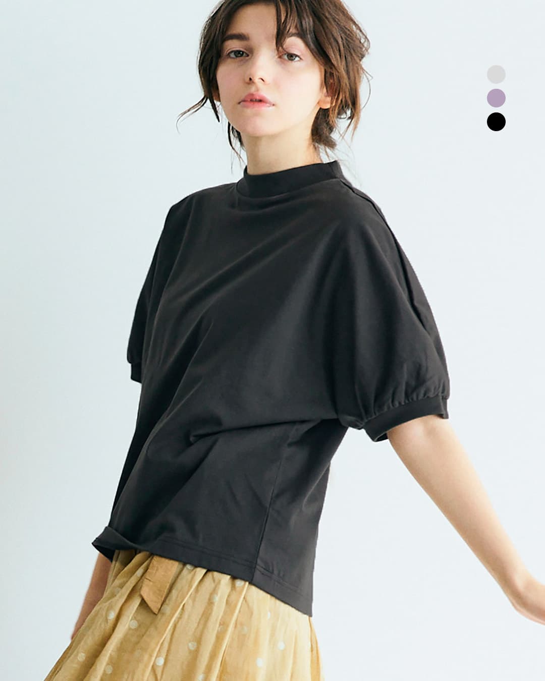 MAGALIコットン天竺 ギャザースリーブ カットソー tp19