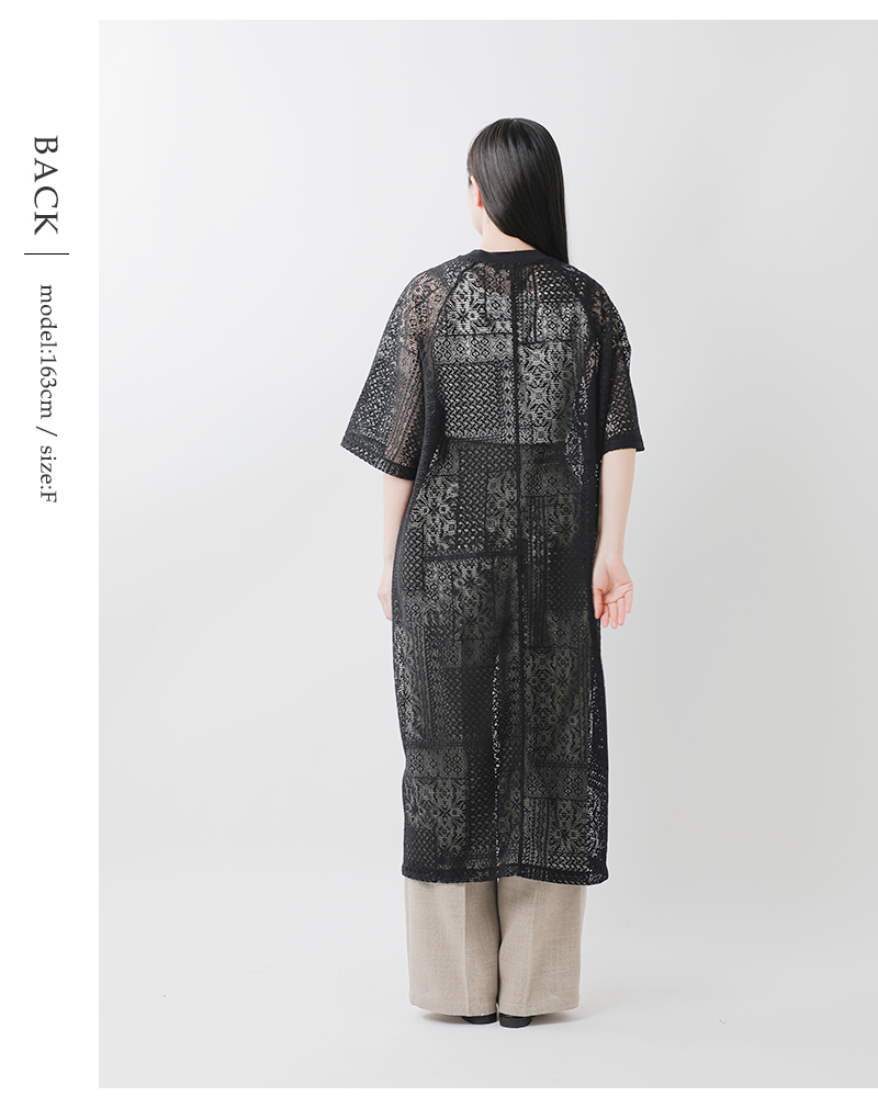 tissu(ティシュ)パッチワークレーススリットワンピース