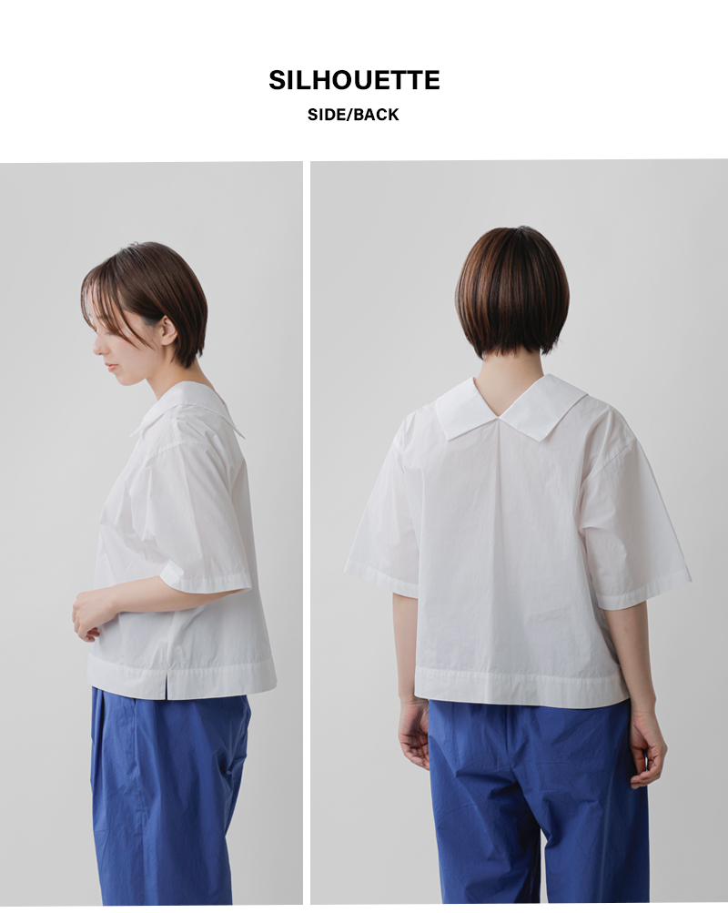 nicholson&nicholsonウォッシュドコットン 2way 半袖 シャツ プルオーバー “TWIN W” twin-w