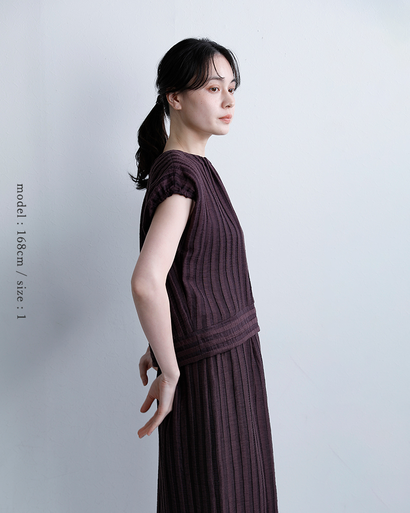 U PHORICAリネンジャガード ボクシー ブラウス u24-12789-61