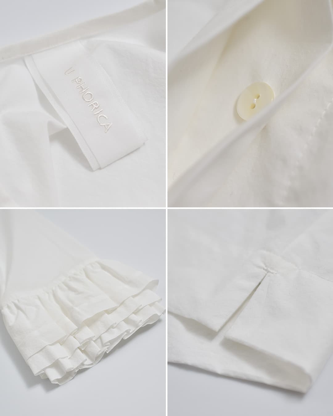 U PHORICA近江晒コットン ティアードフリル ブラウス u24-12888-61