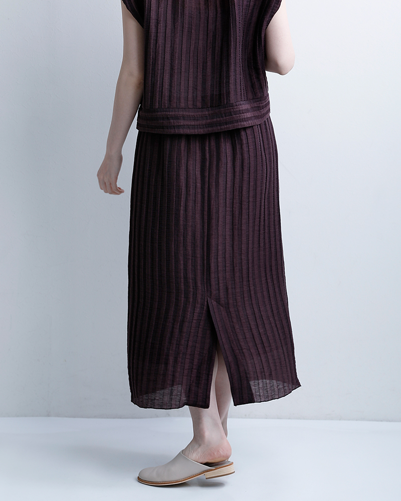 U PHORICAリネン ジャガード Iライン ロング スカート u26-02589-61