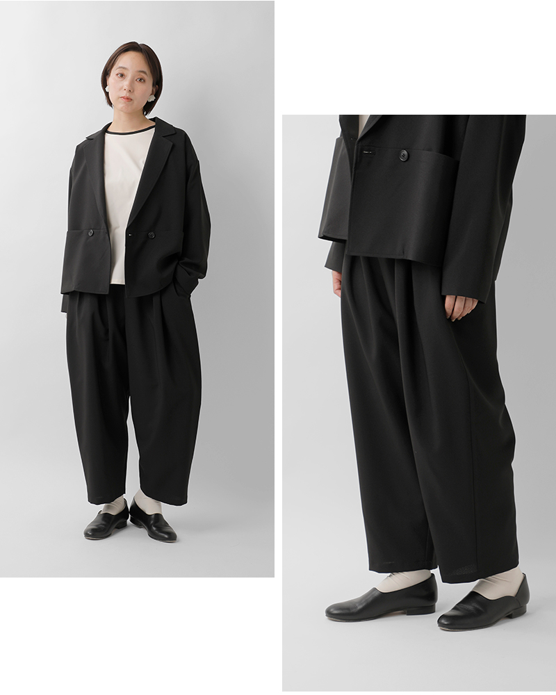 un cinq(アンサンク)メランジオックスタッククロップドパンツu26-03