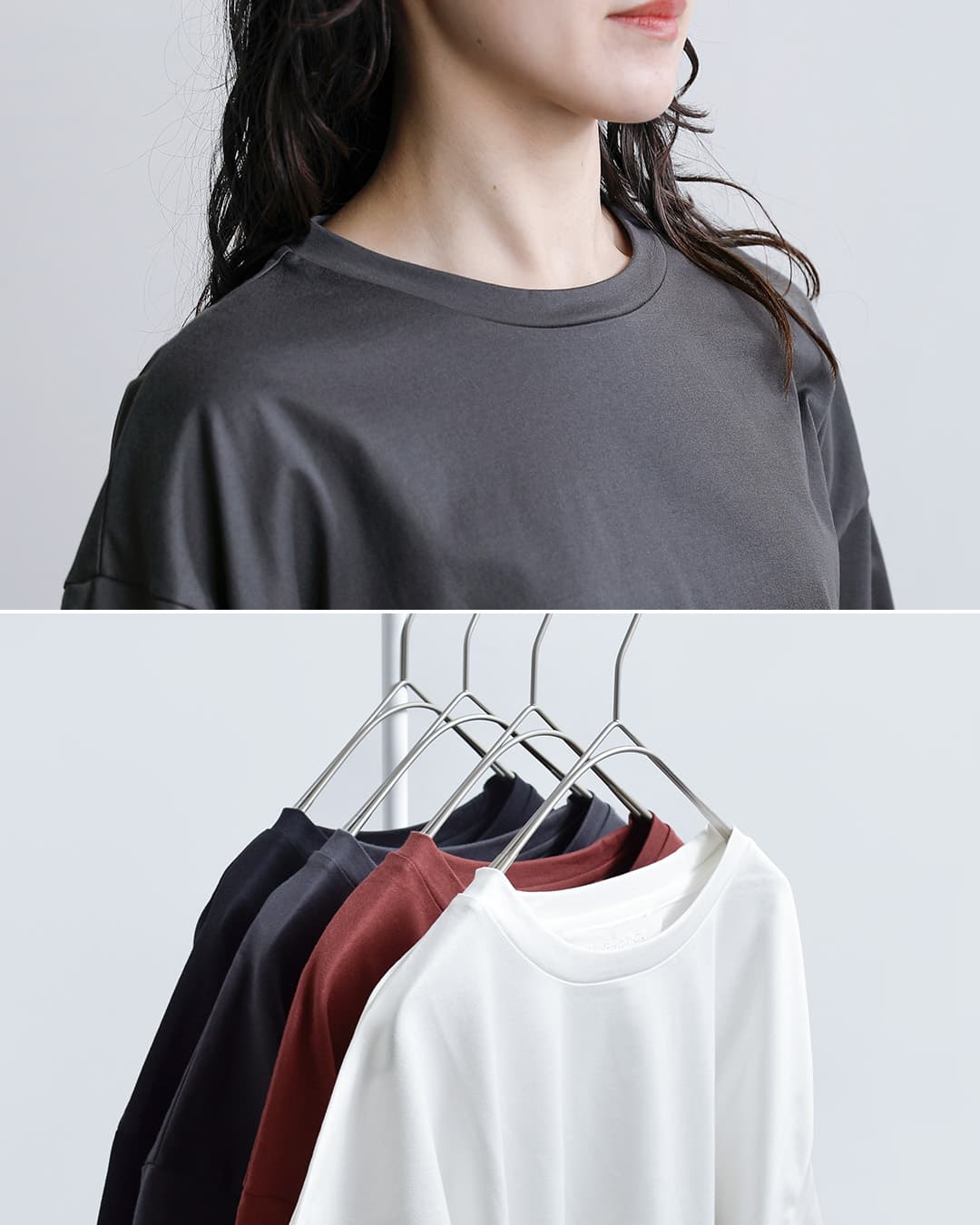 U PHORICAコットン シルケット天竺 オーバーサイズ Tシャツ u29-08693-61