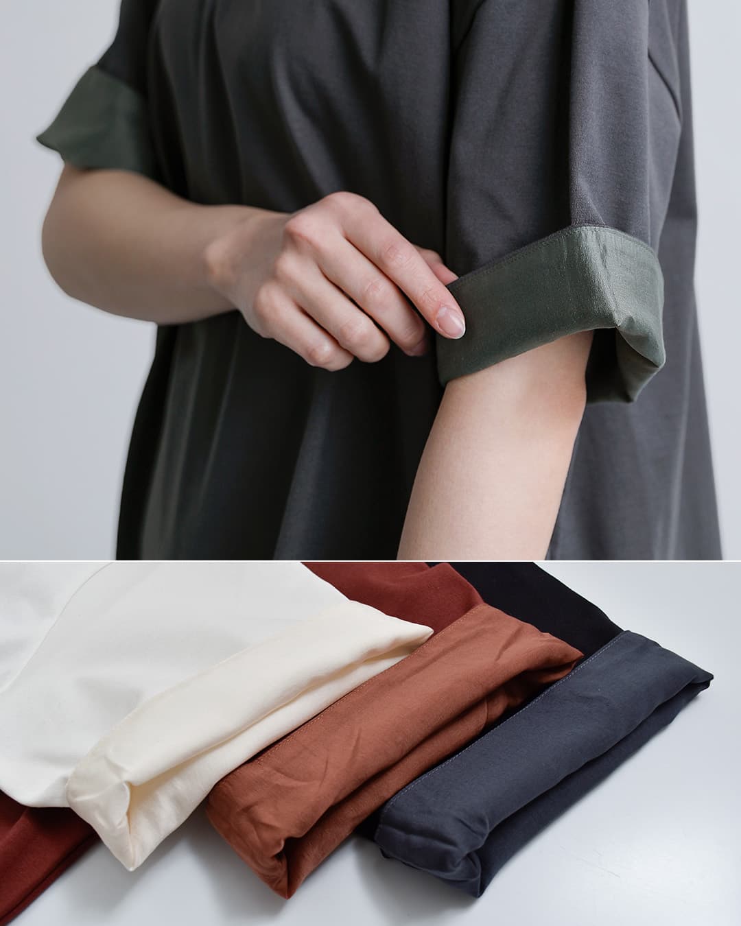 U PHORICAコットン シルケット天竺 オーバーサイズ Tシャツ u29-08693-61