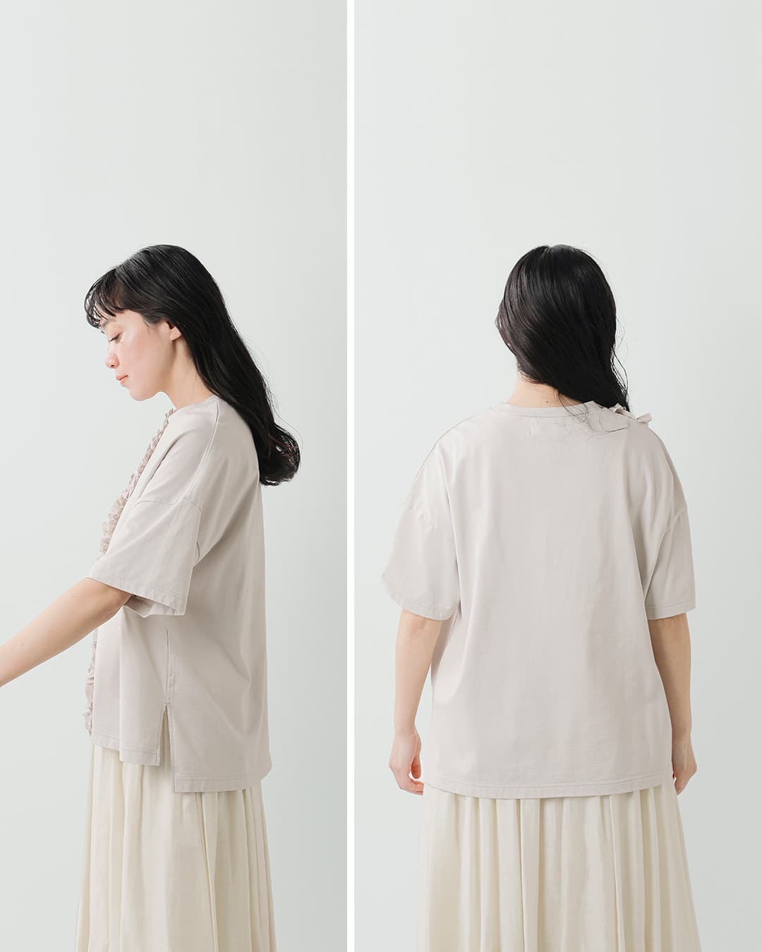 universal sevenコットン クラシック天竺 フリル Tシャツ us251ct023