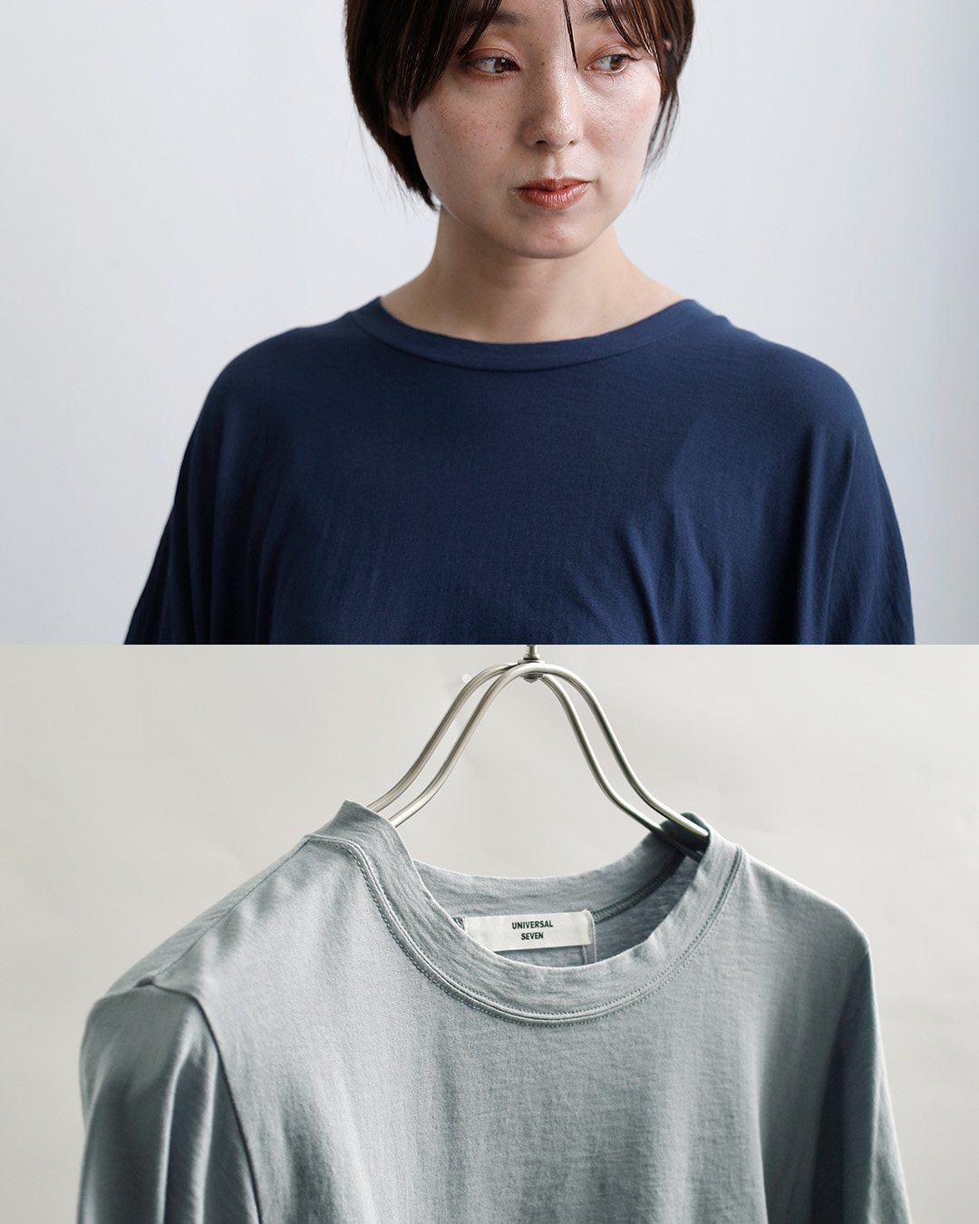 universal sevenCOOL強撚天竺 クルーネック ワンピース us252ct027