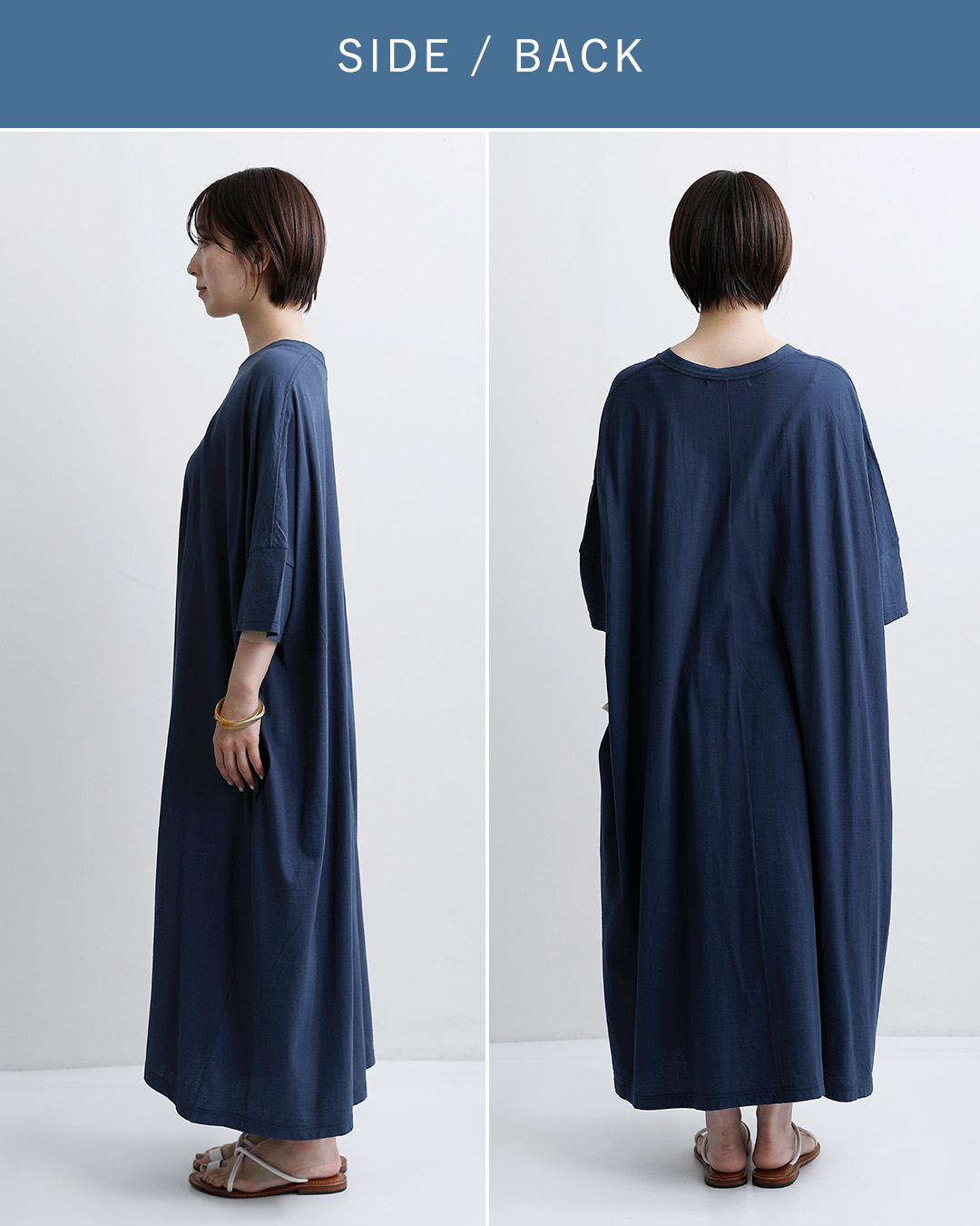 universal sevenCOOL強撚天竺 クルーネック ワンピース us252ct027