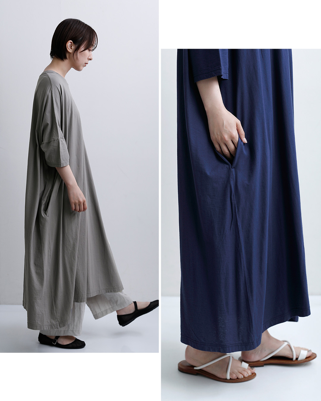 universal sevenCOOL強撚天竺 クルーネック ワンピース us252ct027