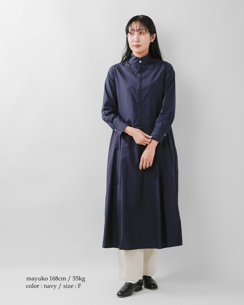 universal tissu(ユニヴァーサルティシュ)コットンブロードストライプホスピタルワンピースut220op026