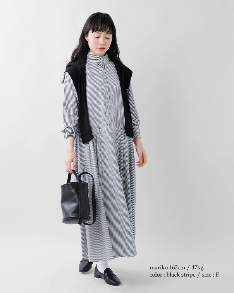 universal tissu(ユニヴァーサルティシュ)コットンブロードストライプホスピタルワンピースut220op026