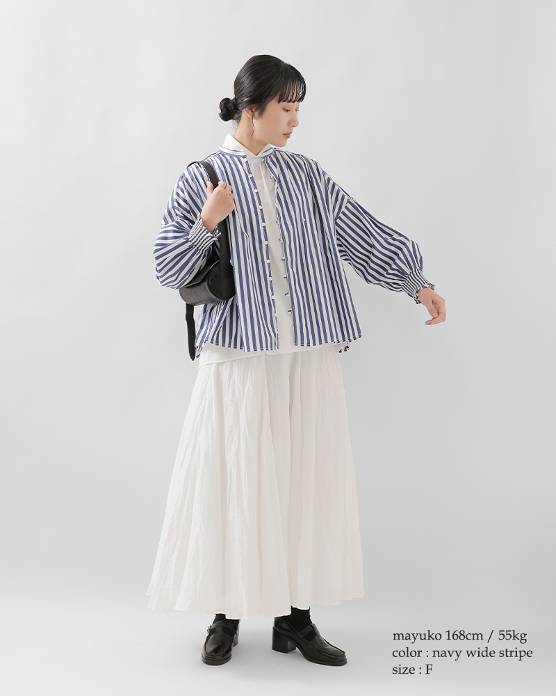 universal tissu(ユニヴァーサルティシュ)フレンチリネン/コットンシャーリングブラウスut241bl045