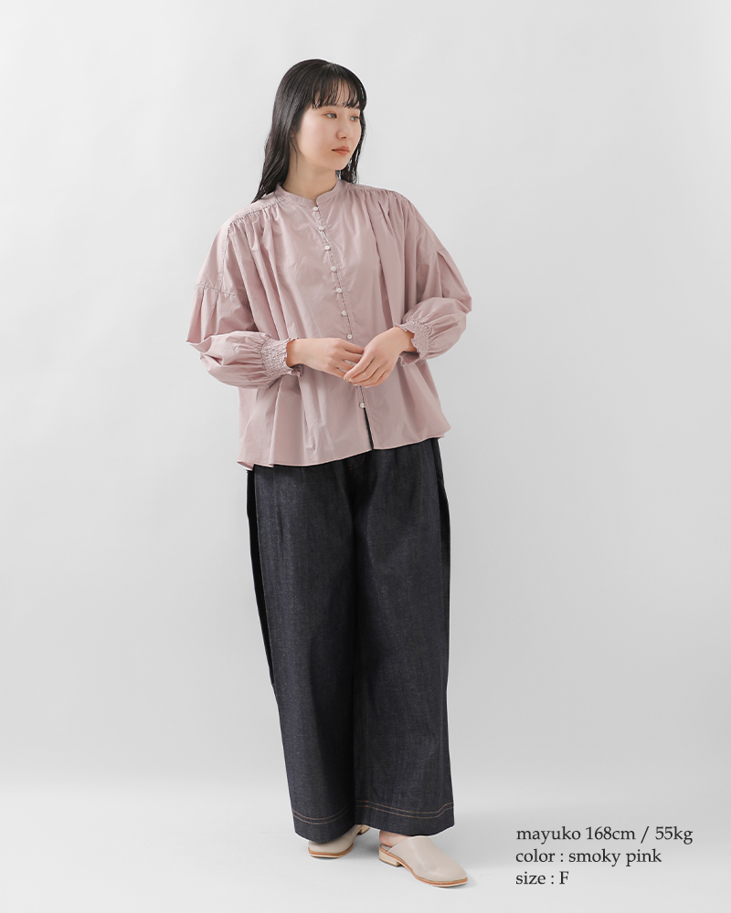 universal tissu(ユニヴァーサルティシュ)フレンチリネン/コットンシャーリングブラウスut241bl045