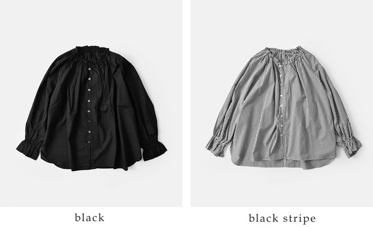 universal tissu(ユニヴァーサルティシュ)ナチュラルタイプライター/ストライプギャザーパフブラウスut260bl003