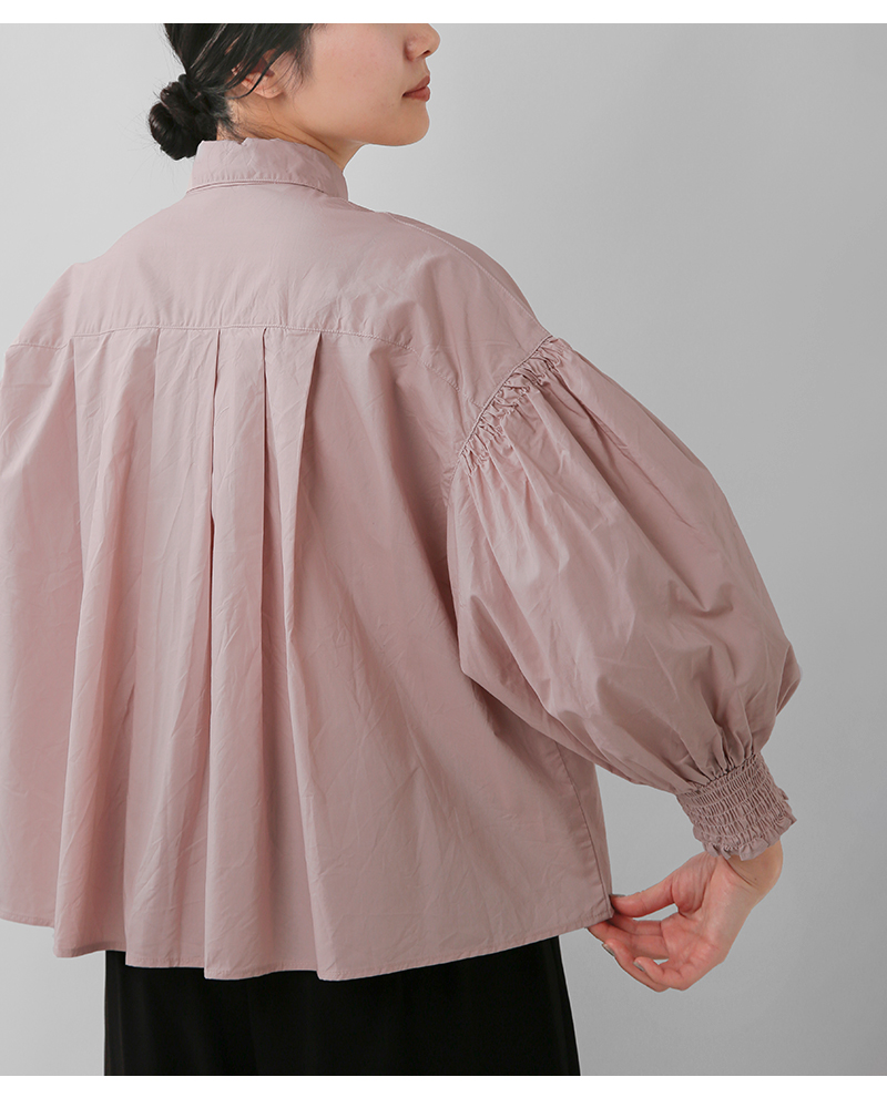 universal tissu(ユニヴァーサルティシュ)ナチュラルタイプライター/ストライプシャーリングフレアシャツブラウスut260bl004