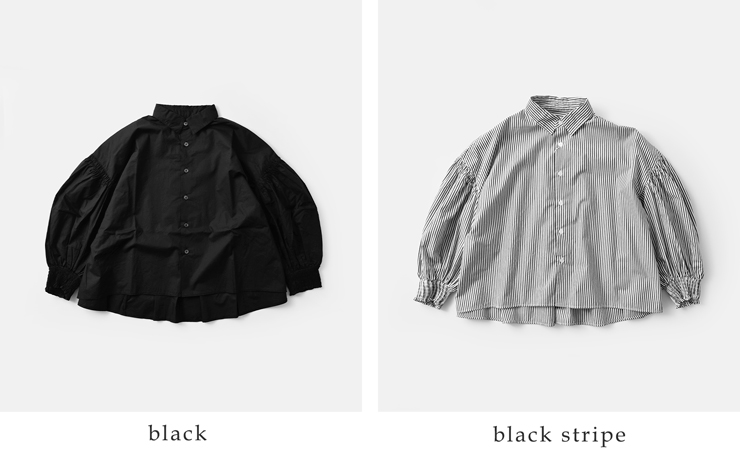 universal tissu(ユニヴァーサルティシュ)ナチュラルタイプライター/ストライプシャーリングフレアシャツブラウスut260bl004