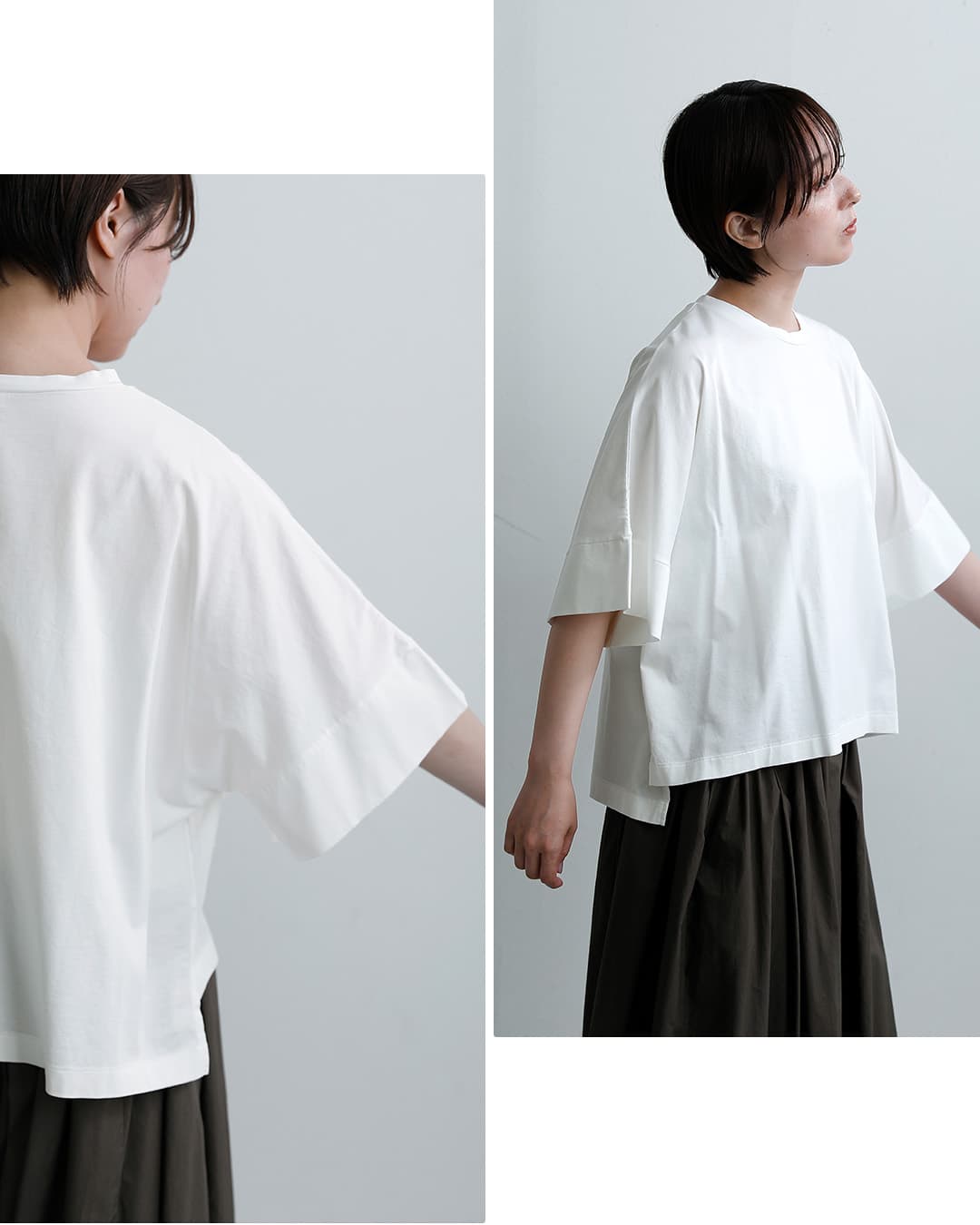 universal tissuコンパクトクールローレル天竺 ドルマンスリーブ ワイド Tシャツ ut261ct019