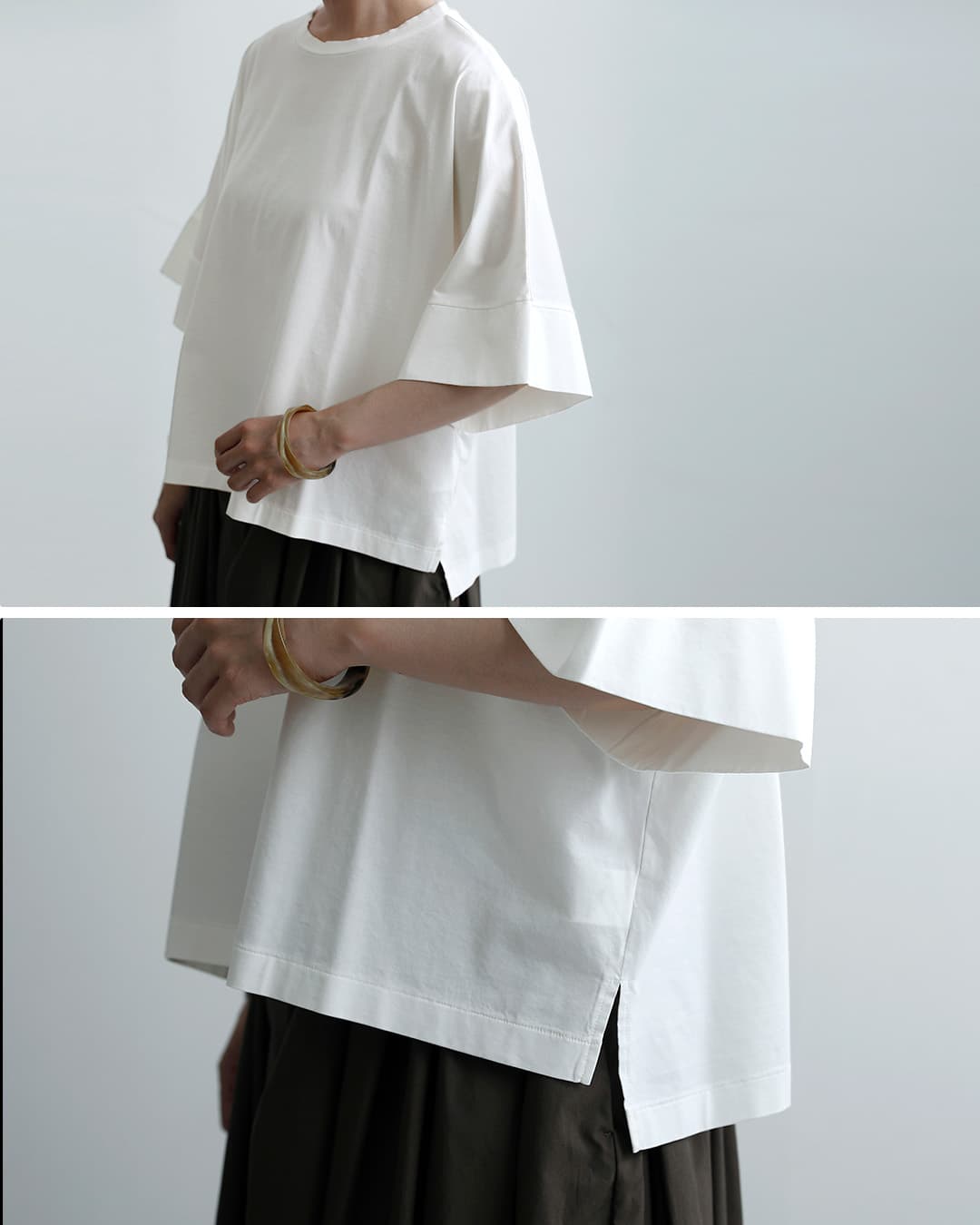 universal tissuコンパクトクールローレル天竺 ドルマンスリーブ ワイド Tシャツ ut261ct019