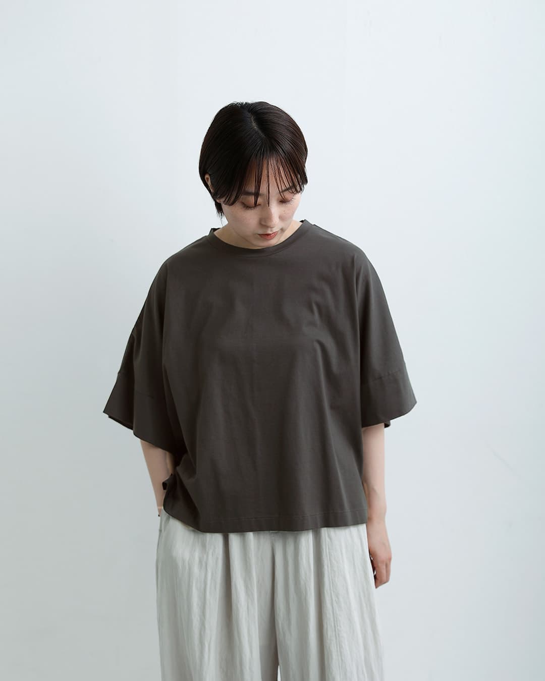 universal tissuコンパクトクールローレル天竺 ドルマンスリーブ ワイド Tシャツ ut261ct019