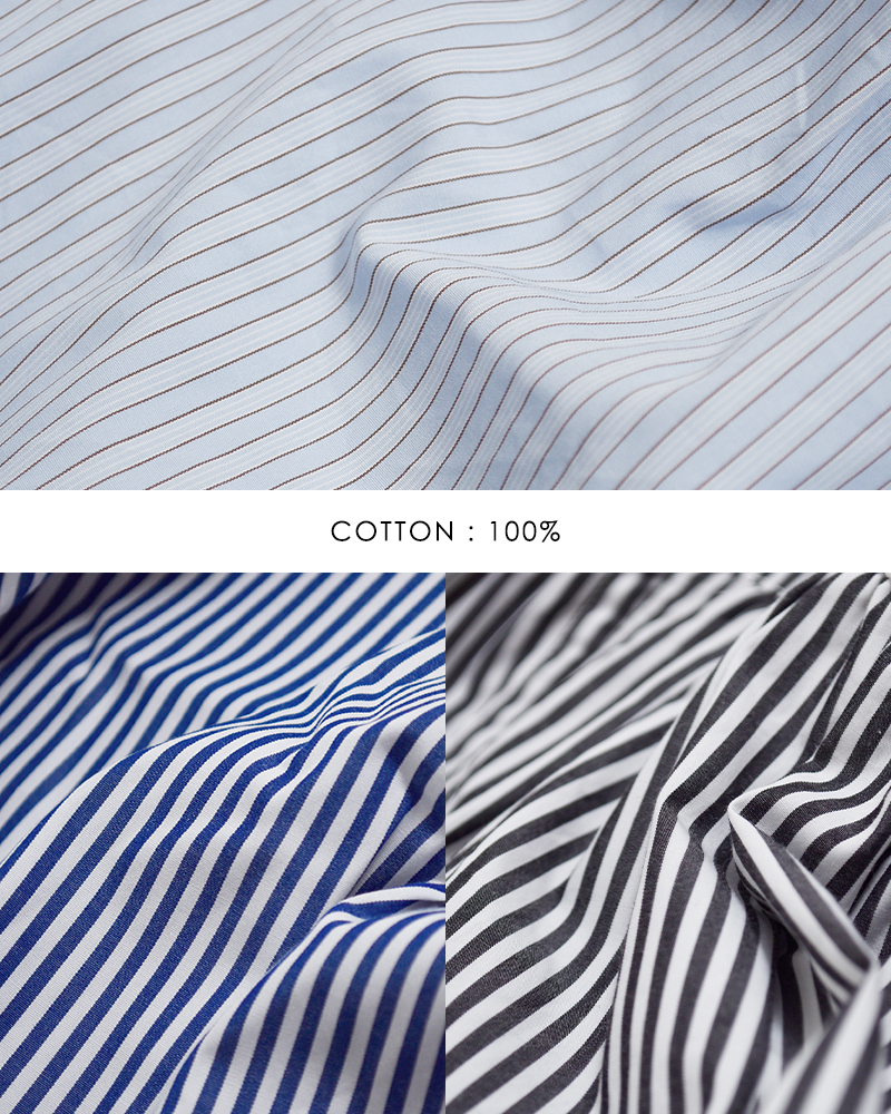 universal tissu(ユニヴァーサルティシュ)コットンストライプギャザースリーブワンピースut261op011