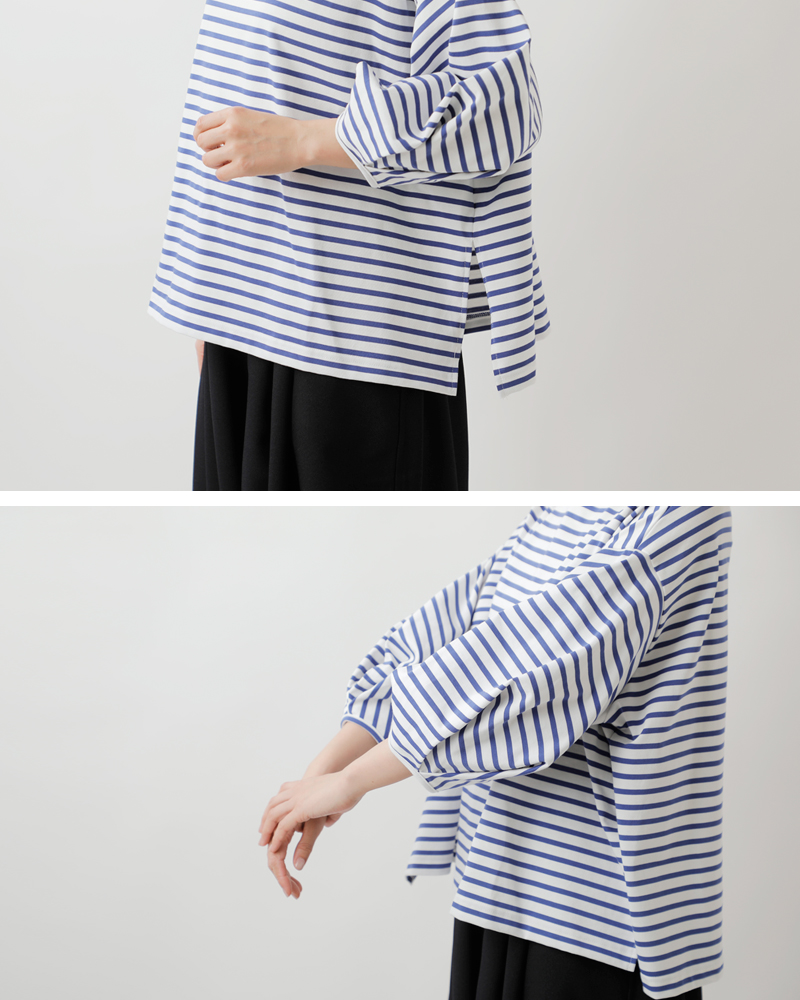 utilite(ユティリテ)ハイゲージコットン天竺ボリュームスリーブプルオーバーut407ss83