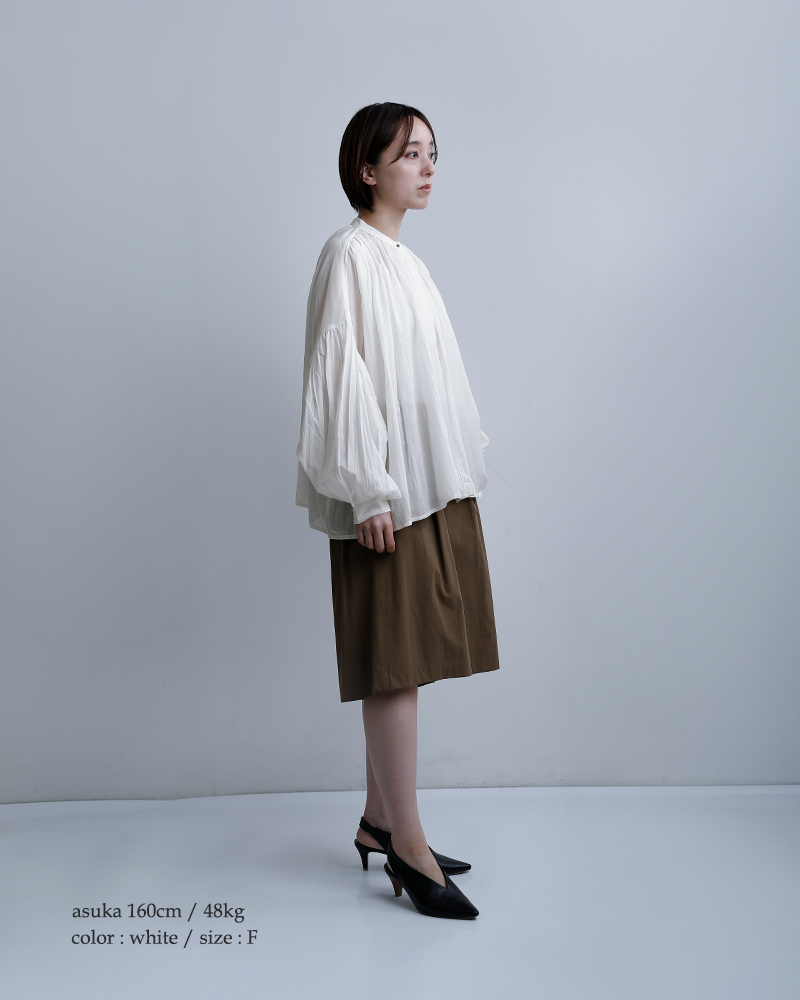 utilite(ユティリテ)ビスコースコットンギャザーブラウスut507ss44