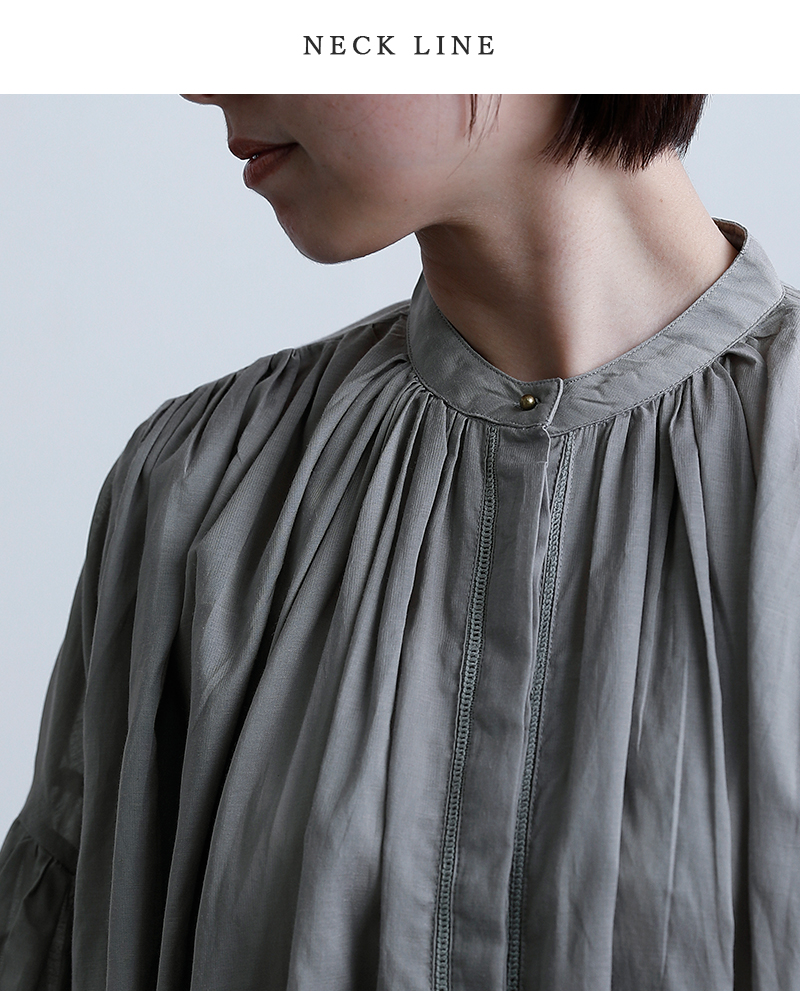 utilite(ユティリテ)ビスコースコットンギャザーブラウスut507ss44