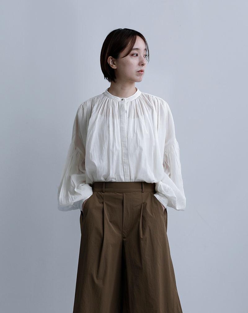 utilite(ユティリテ)ビスコースコットンギャザーブラウスut507ss44