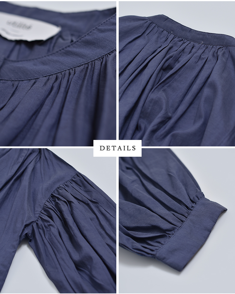 utilite(ユティリテ)ビスコースコットンギャザーブラウスut507ss44