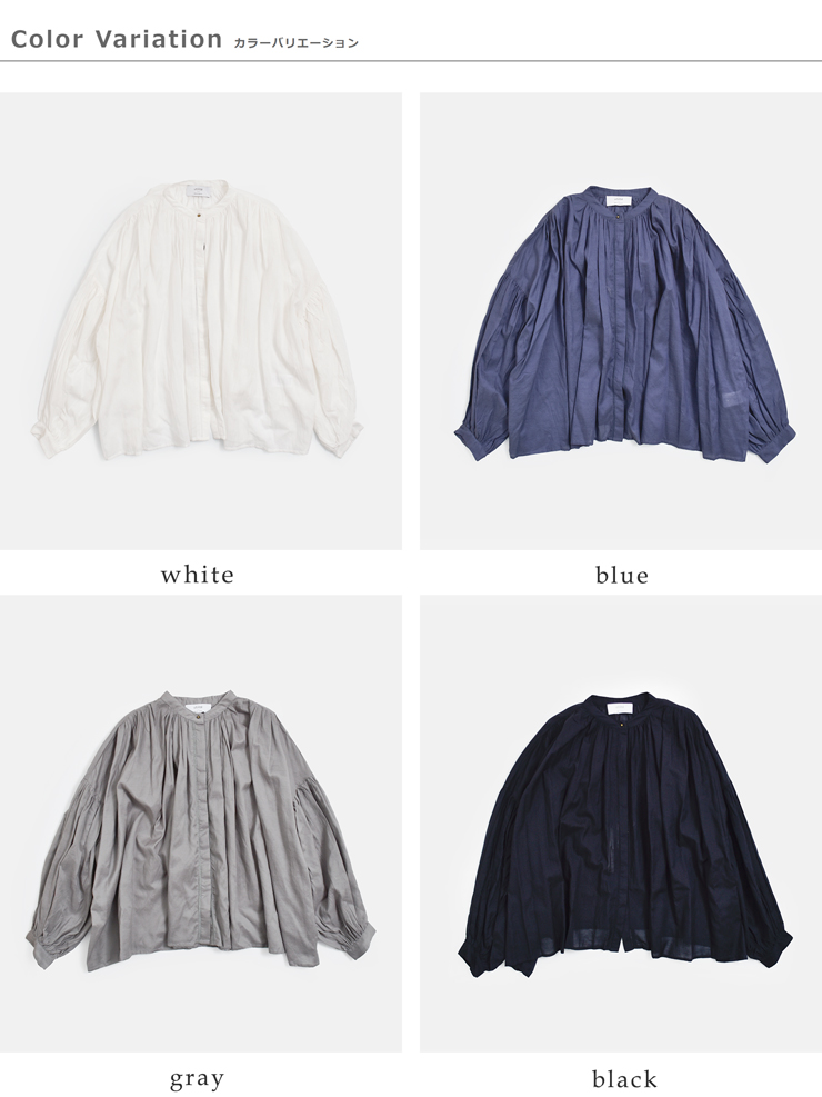 utilite(ユティリテ)ビスコースコットンギャザーブラウスut507ss44