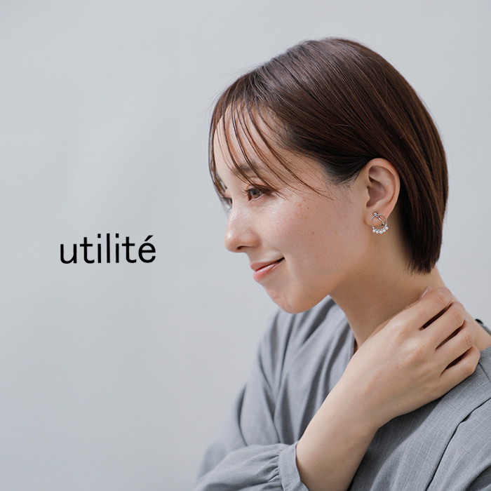 utilite(ユティリテ)淡水パールサークルピアス/イヤリングut507ss93-94
