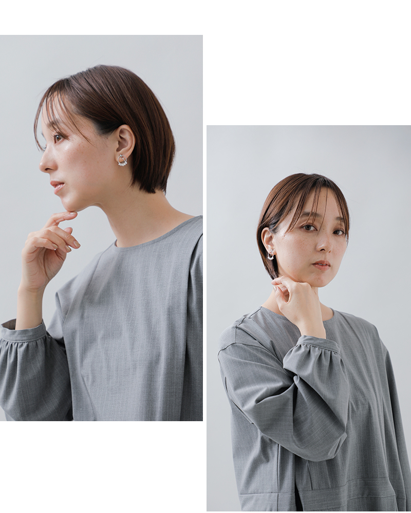 utilite(ユティリテ)淡水パールサークルピアス/イヤリングut507ss93-94